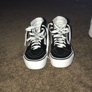 black and white high top vans